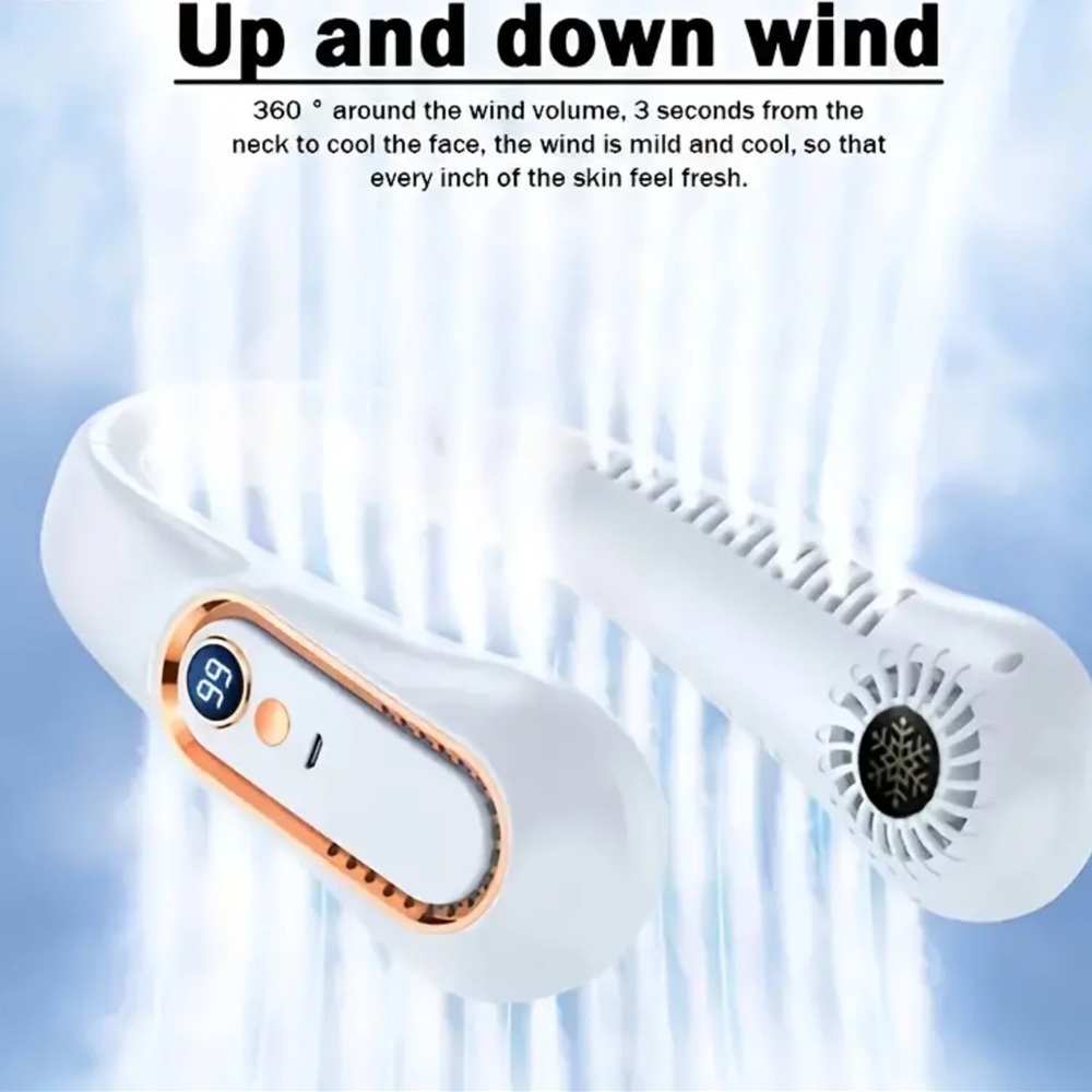 Neck Fan, 1 pc., NIP, Stay Cool, White